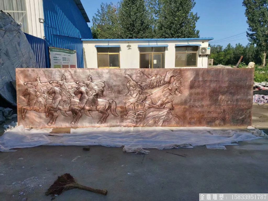 古代人物浮雕,墙体锻铜浮雕,古建筑铜浮雕7