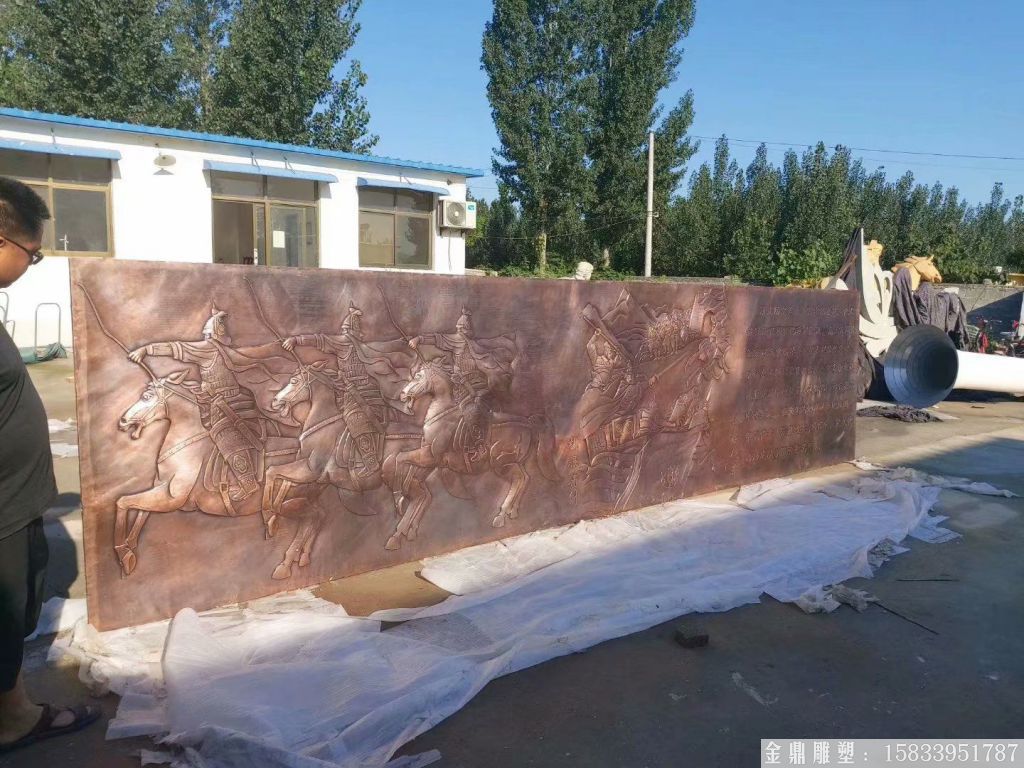 古代人物浮雕,墙体锻铜浮雕,古建筑铜浮雕6