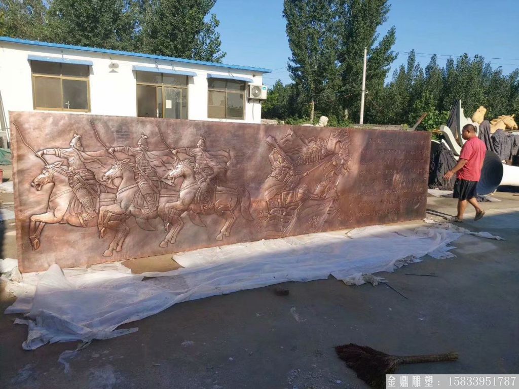 古代人物浮雕,墙体锻铜浮雕,古建筑铜浮雕5