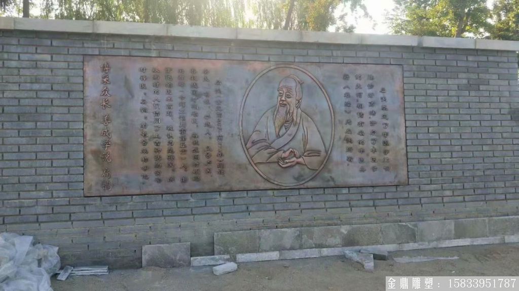 古代人物浮雕,墙体锻铜浮雕,古建筑铜浮雕4