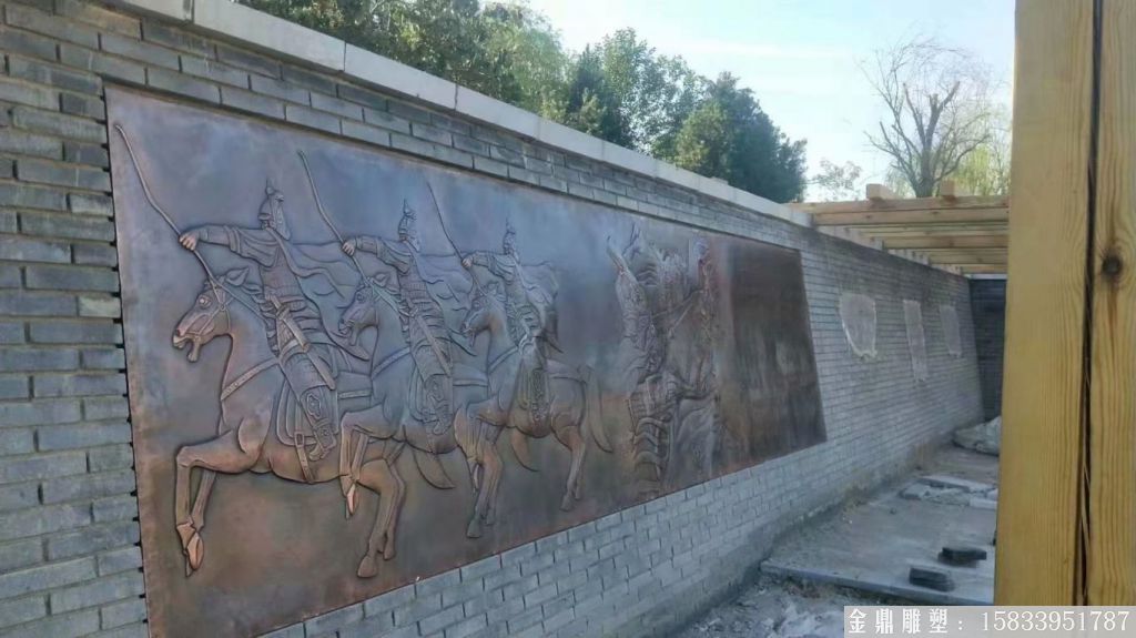 古代人物浮雕,墙体锻铜浮雕,古建筑铜浮雕